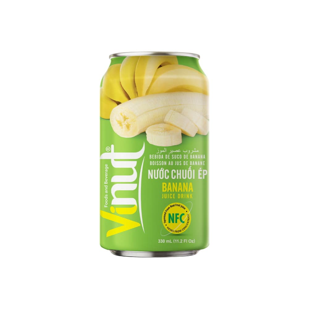 VINUT Banana Juice Drink, 11.1 fl oz (330 mL) Can
