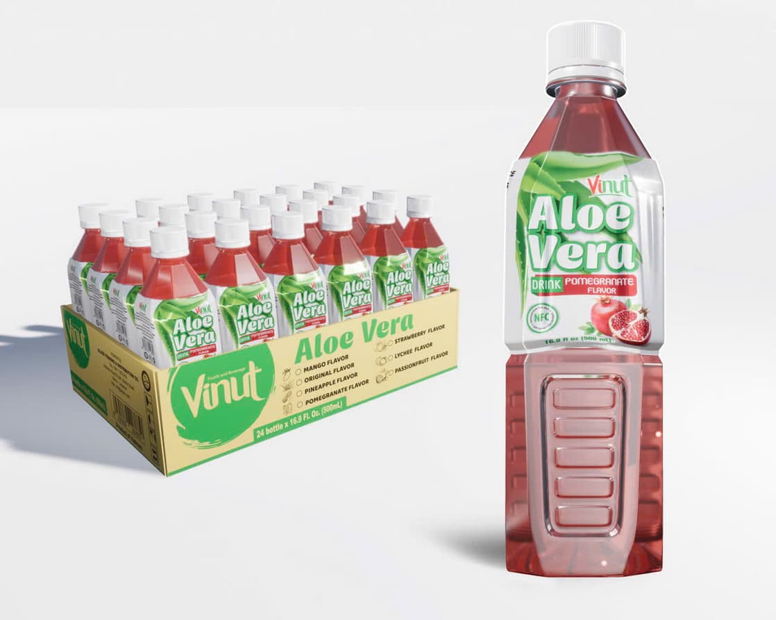 VINUT Nápoj z Aloe Vera s príchuťou Granátového jablka, 500ml