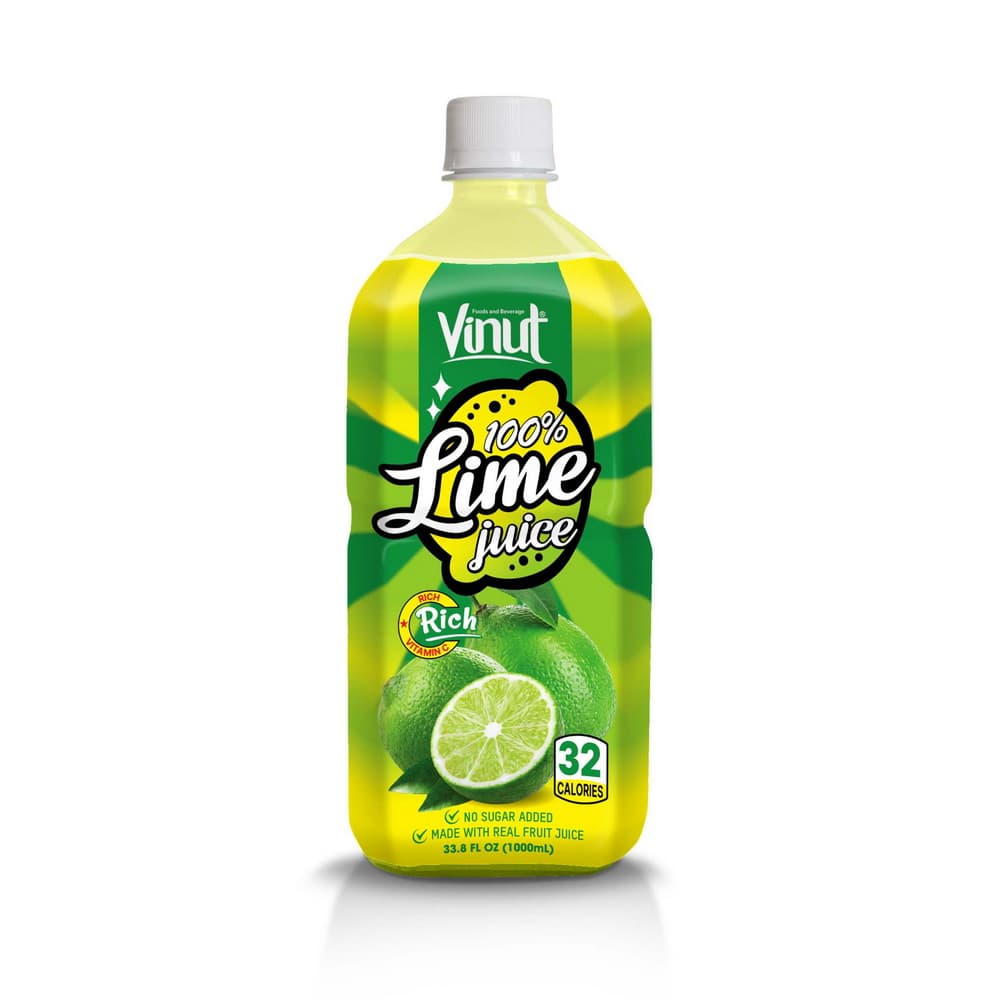 VINUT 100% Limetková šťava, Bez pridaného cukru, 33.8 fl oz (1,000 mL) PET fľaša