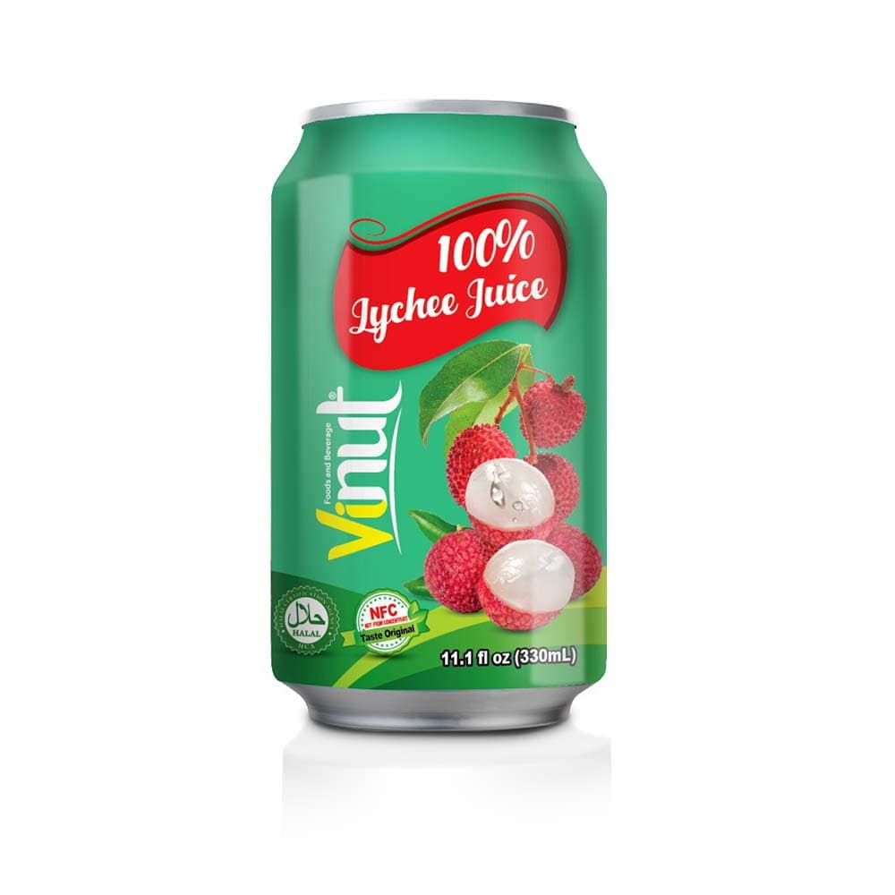 VINUT 100% Liči Džús, 11.1 fl oz (330 mL) Plechovka