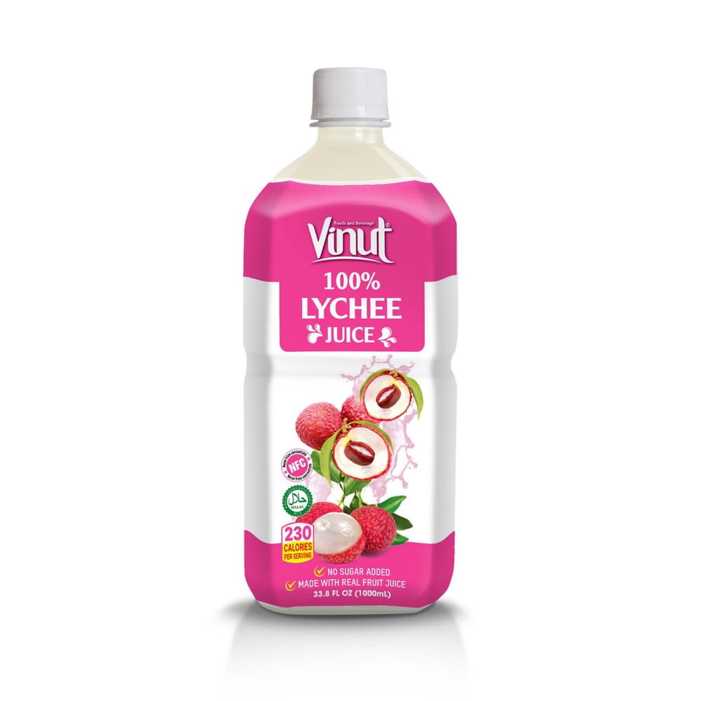 VINUT 100% Liči šťava, Bez pridaného cukru, 33.8 fl oz (1,000 mL) PET fľaša