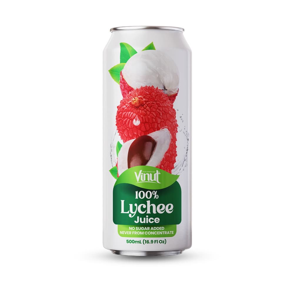 VINUT 100% Liči šťava, Bez pridaného cukru, Nikdy z koncentrátu, Slim plechovka, 16.9 fl oz 500 mL