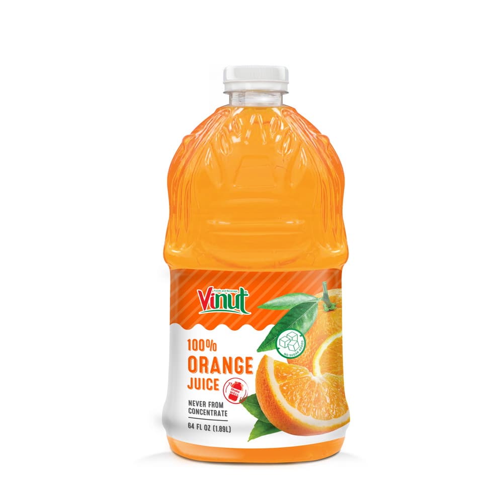 VINUT 100% Pomarančová šťava, Nikdy z koncentrátu, PET fľaša, 64 fl oz 1.89 L