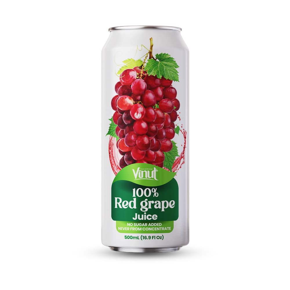 VINUT 100% šťava z červeného hrozna, bez pridaného cukru, nikdy z koncentrátu, tenká plechovka, 16.9 fl oz 500 mL