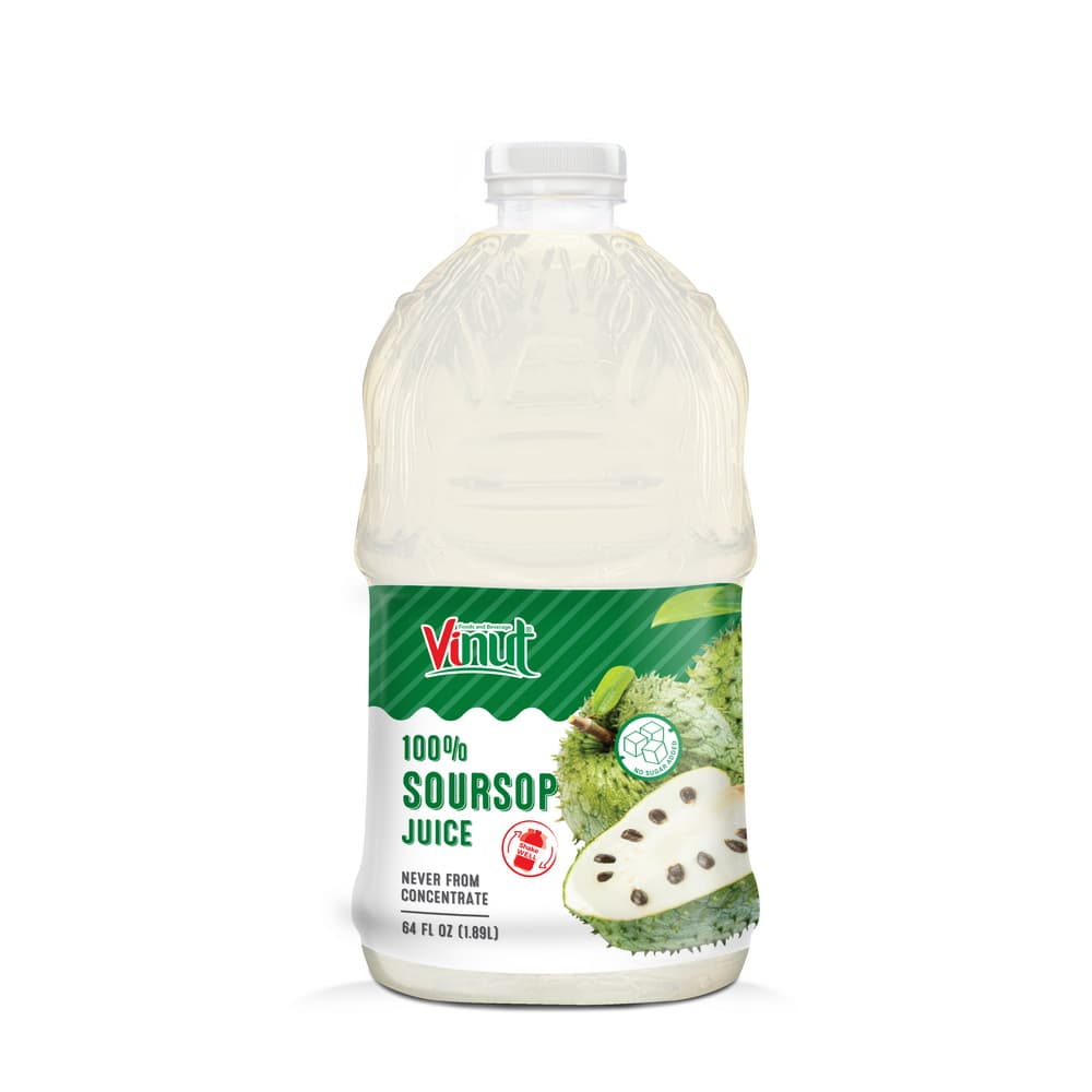 VINUT 100% Šťava z gravioly, Nikdy z koncentrátu, PET fľaša, 64 fl oz 1.89 L