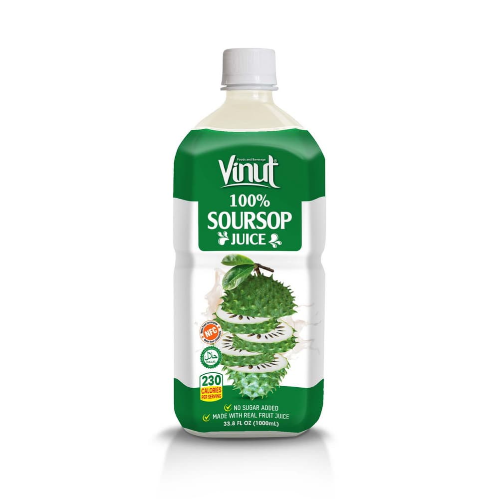VINUT Šťava zo 100% gravioly, bez pridaného cukru, PET fľaša 1 000 ml (33,8 fl oz)