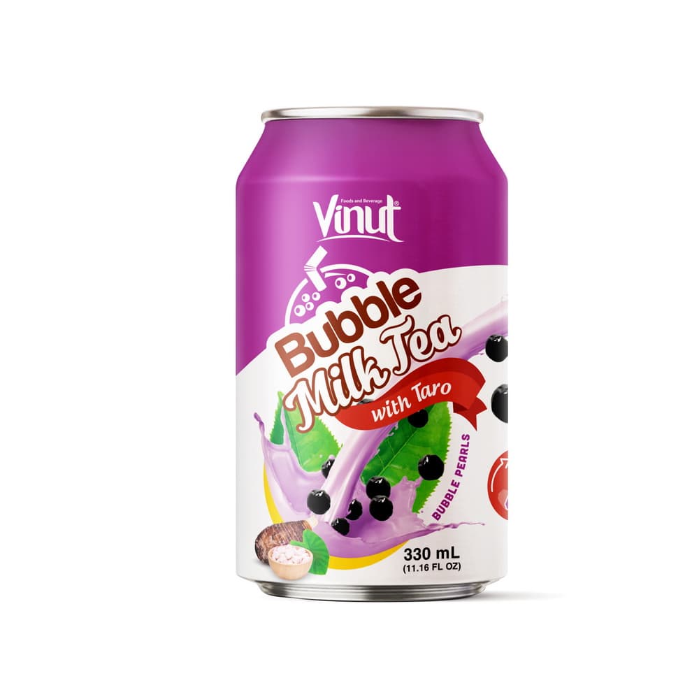 VINUT Bublinkový mliečny čaj s taro, Plechovka, 330 mL (11.16 fl oz)