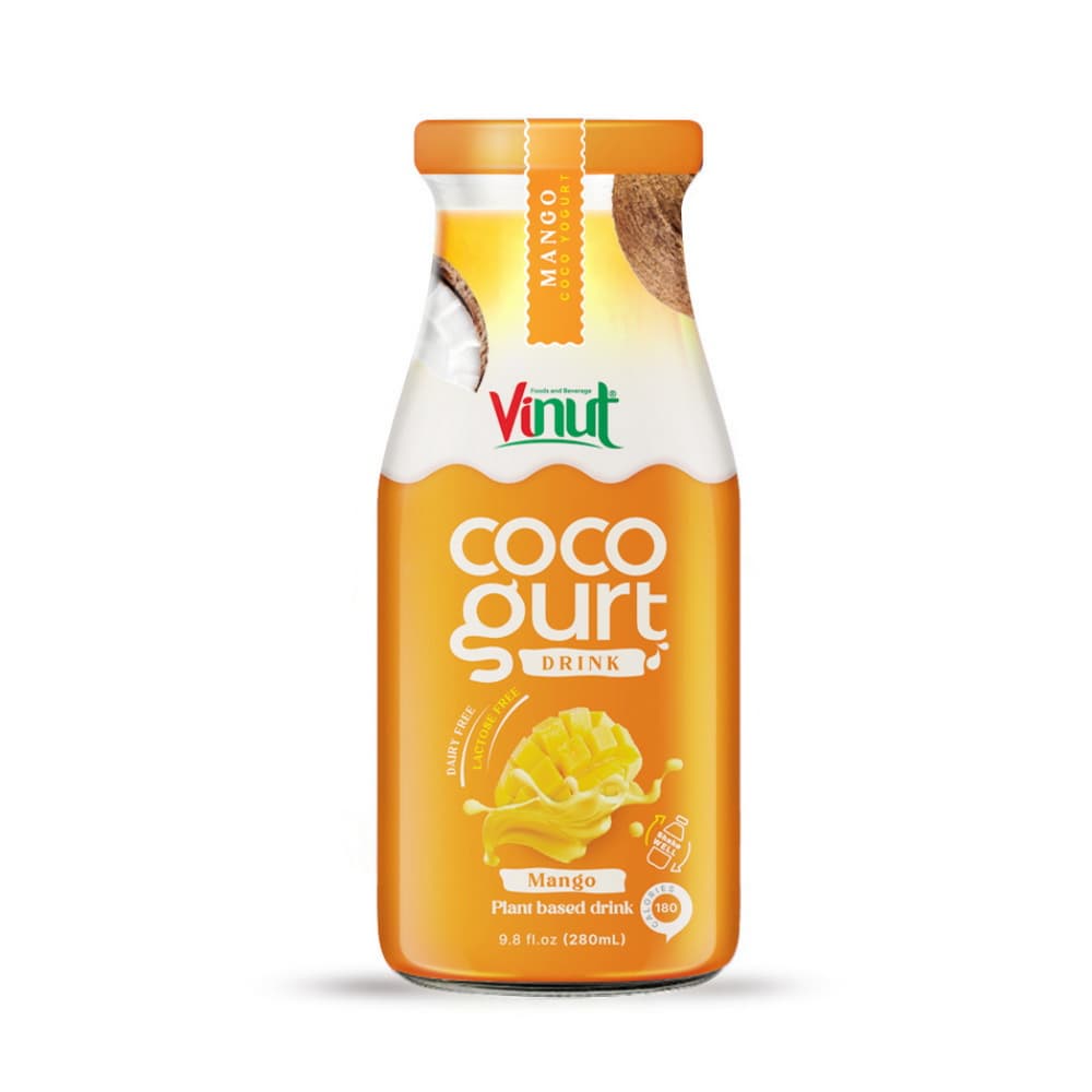 VINUT Nápoj Cocogurt Mangový, Sklenená fľaša, 280 ml (9.8 fl oz)