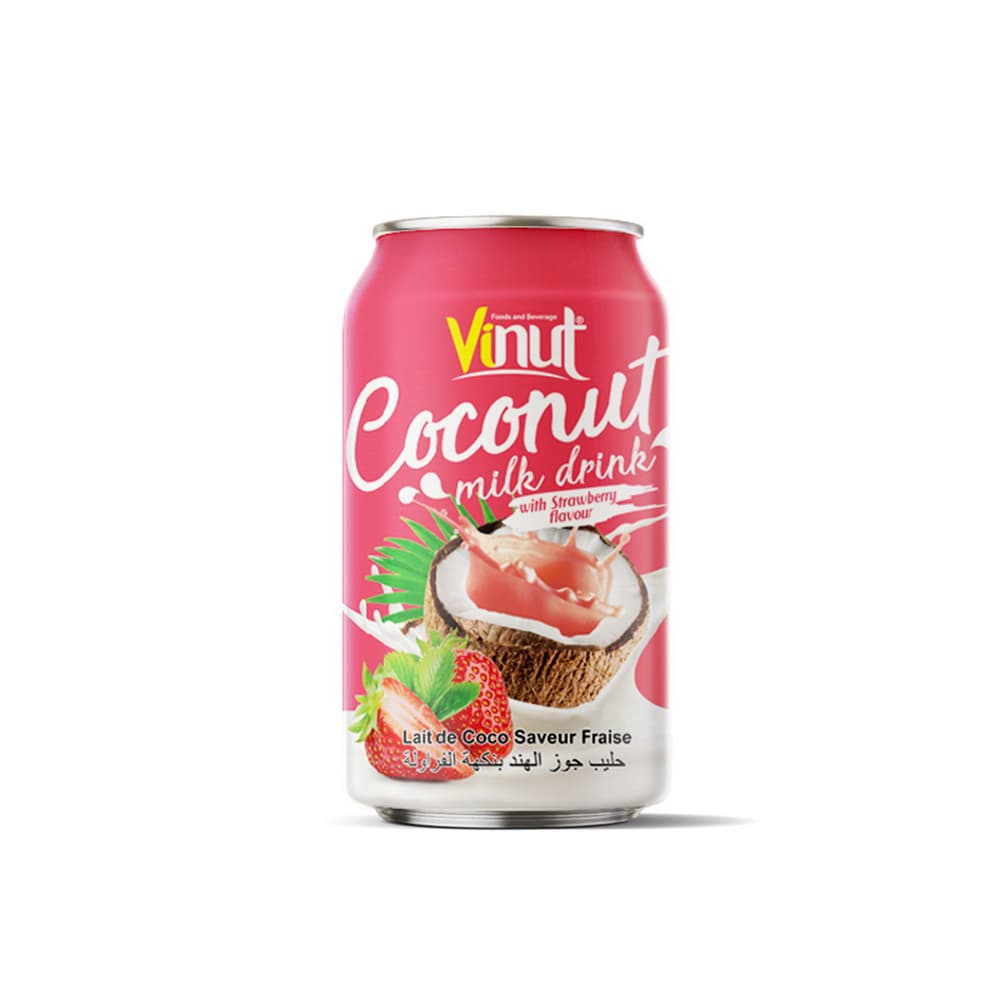 VINUT Nápoj z kokosového mlieka, Jahodová príchuť, 330 mL