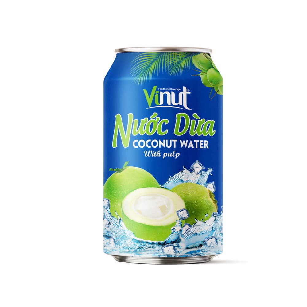 VINUT Kokosová Voda s Dužinou, Plechovka, 11.1 fl oz 330 ml
