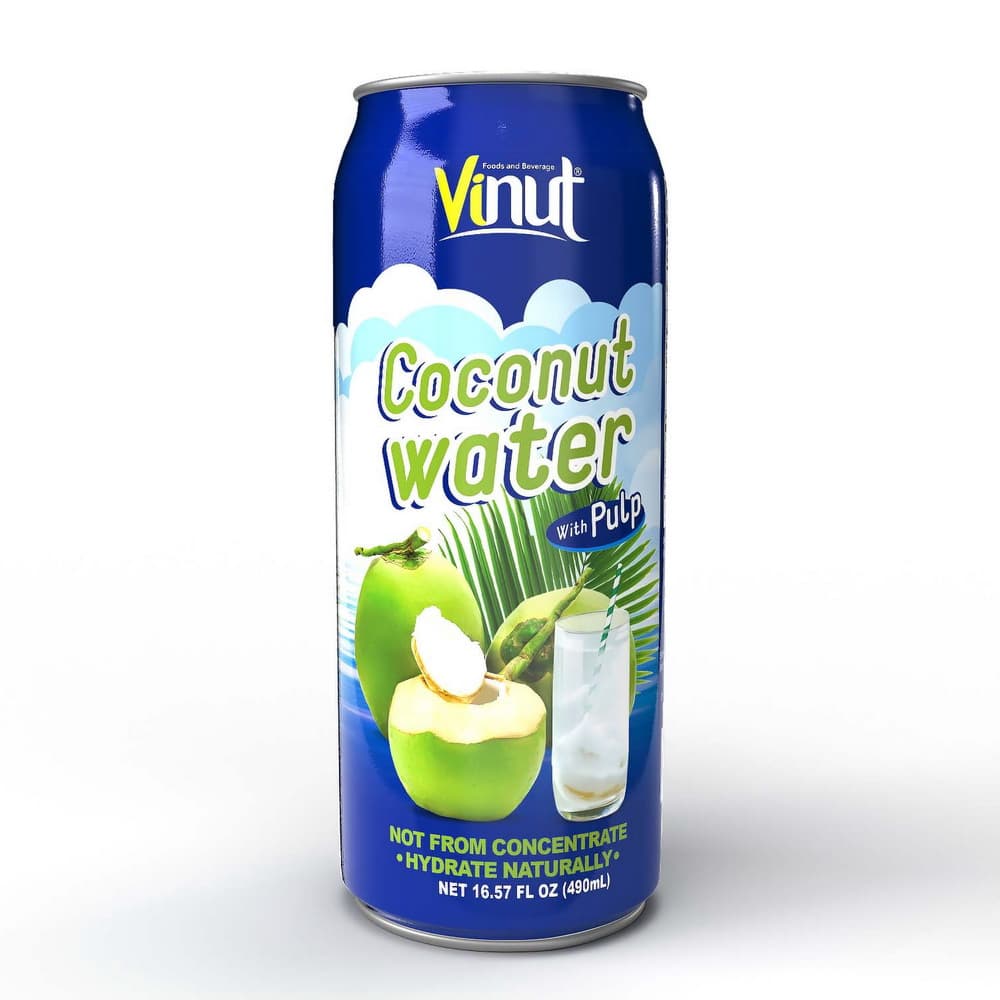 VINUT Kokosová voda s dužinou, plechovka, 490 mL (16.57 fl oz)