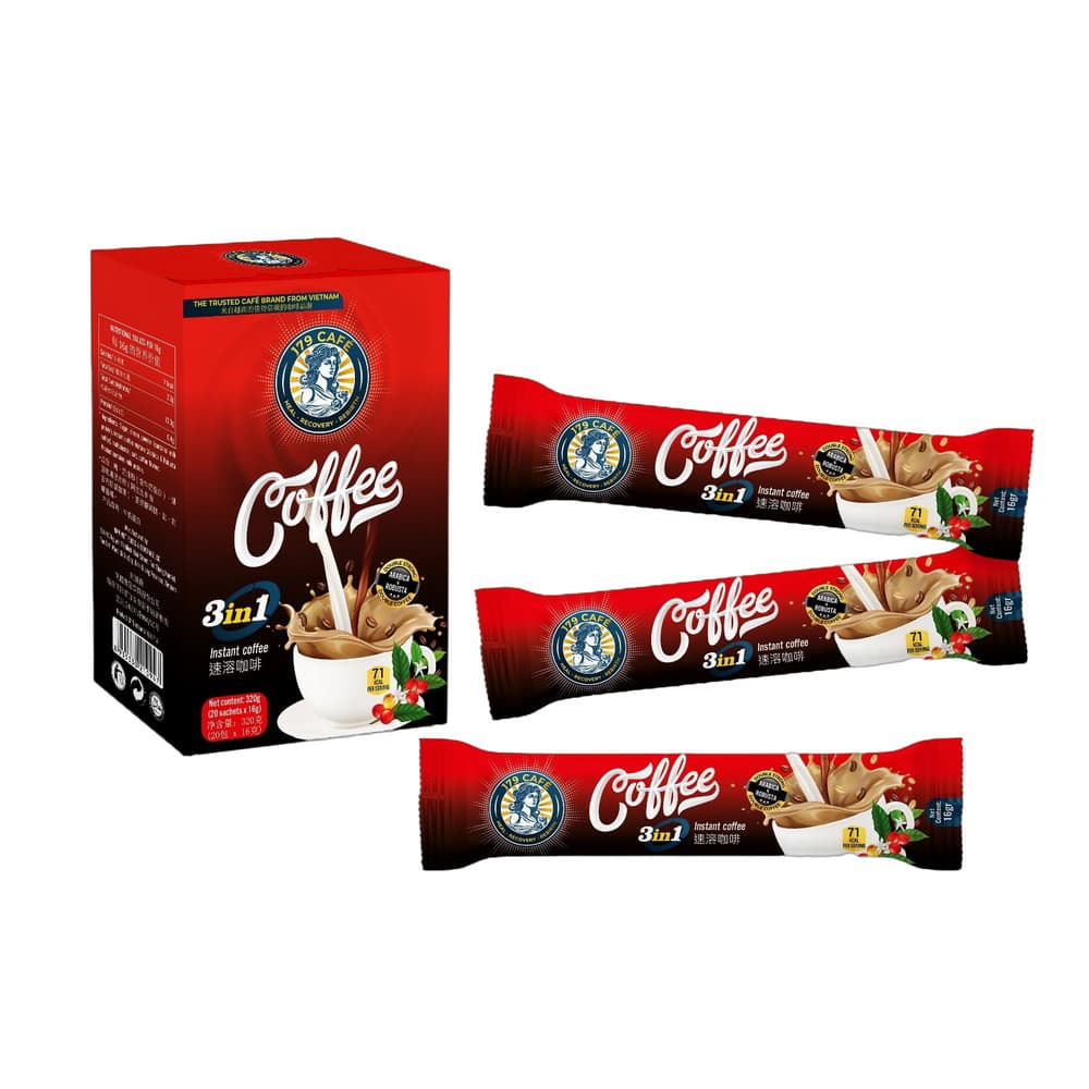VINUT Instantná káva 3v1, Krabica (20 vrecúšok x 16g), 320g