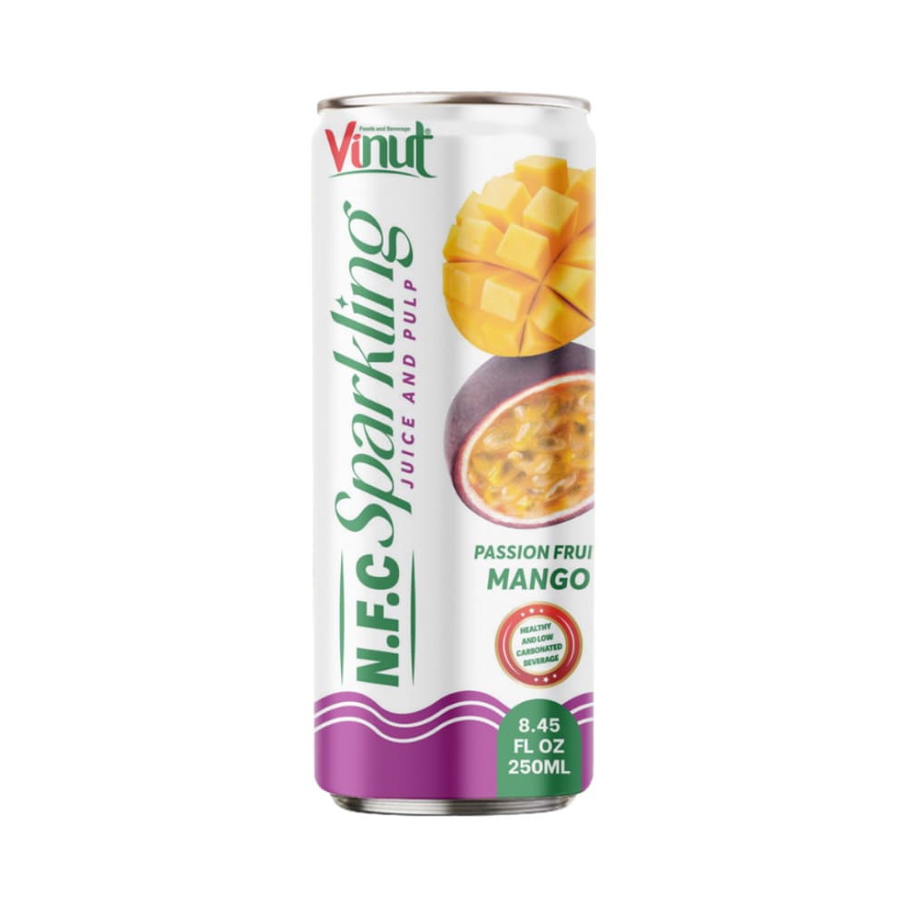 VINUT N.F.C. Sýtená šťava a dužina Marakuja Mango, Slim plechovka, 8.45 fl oz 250 mL