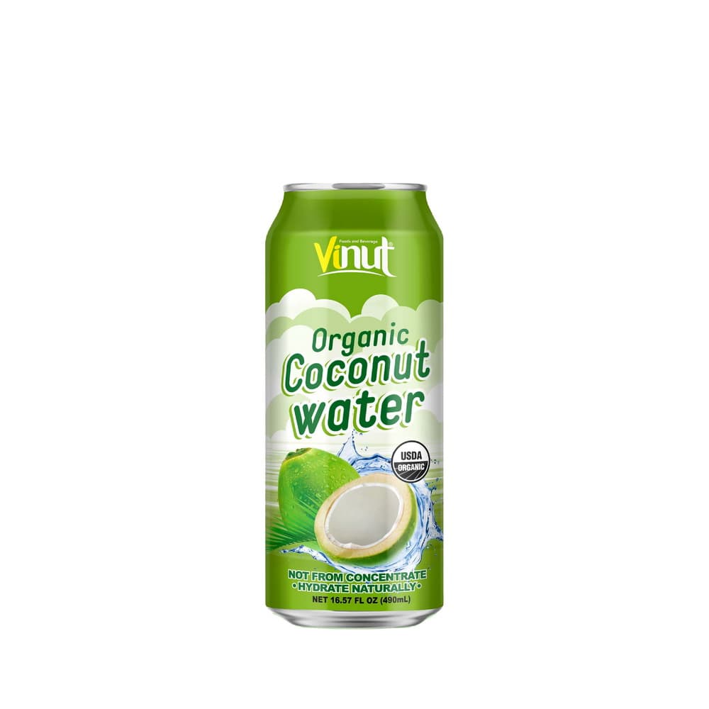 VINUT Organická kokosová voda, plechovka, 490 mL (16.57 fl oz)
