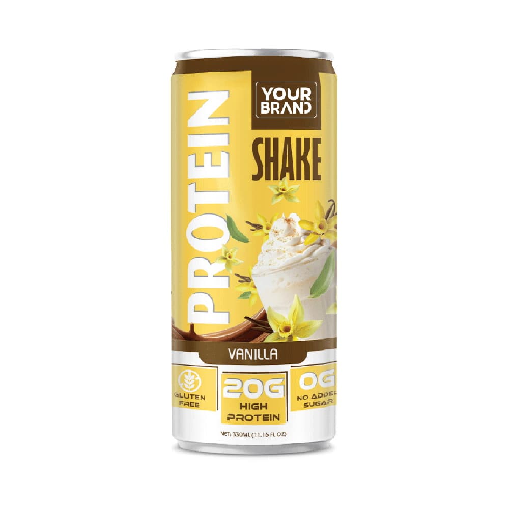 VINUT Vanilkový Proteínový Šejk, Bezlepkový, 20g Vysoký Obsah Bielkovín, 0g Bez Pridaného Cukru, Štíhla Plechovka, 11.16 fl oz (330 mL)
